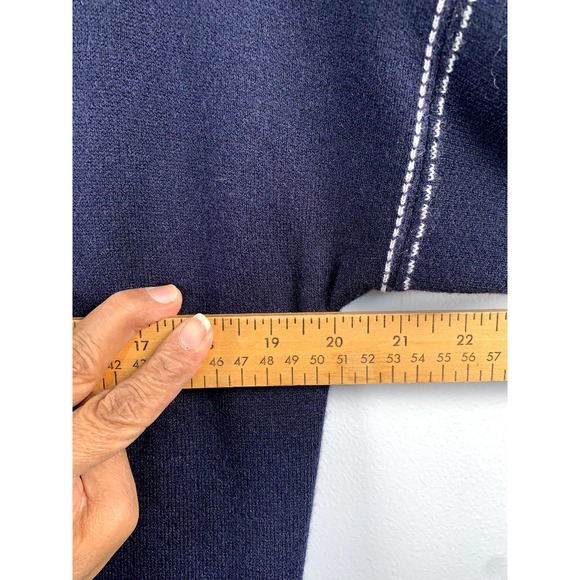 Banana Republic NWOT Navy Contrasting Stitch Long Open Front Cardigan/Sweater XL - Picture 6 of 8